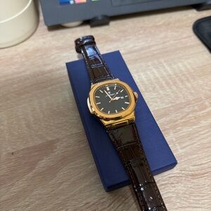 Elegant Rose Gold and Brown Men's Watch